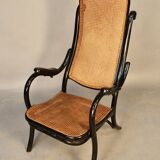 Bentwood cane armchair with mechanism and footrest