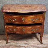 Lady's jump seat commode, curved, Louis XV style made of precious wood.