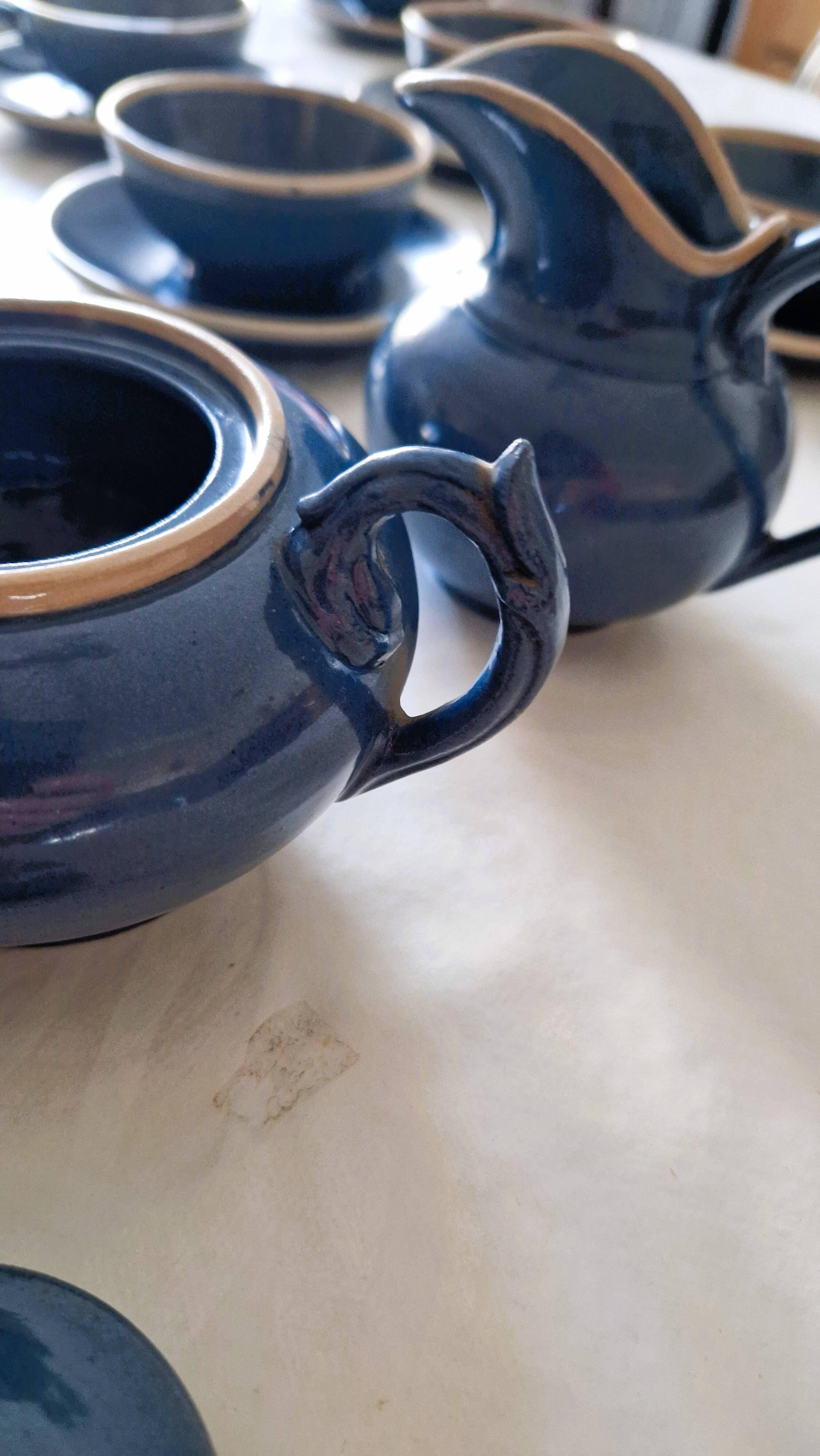 Ceramic tea service from the Pichon factory - Uzès