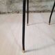 Vintage lacquered top desk with iron structure and pointed brass feet