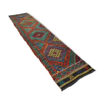 Vintage turkish kilim runner , 340 x 76 cm