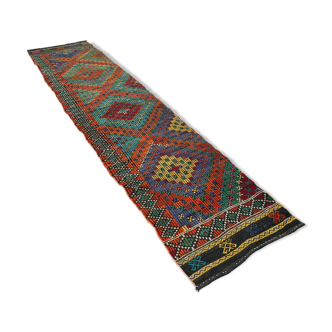 Coureur kilim turc vintage 340 x 76 cm