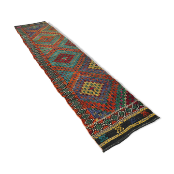 Vintage turkish kilim runner , 340 x 76 cm