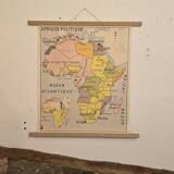 Old geography map school map 1960