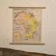 Old geography map school map 1960