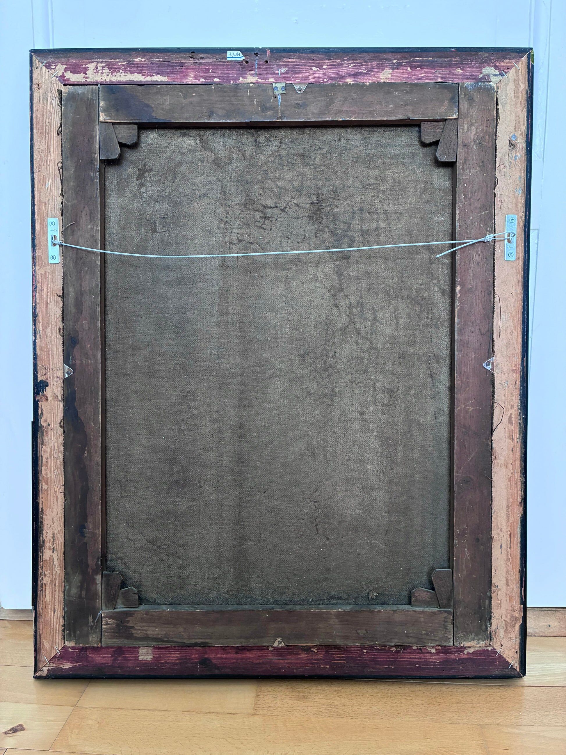 Antique original oil painting of an officer, large gentleman portrait painting