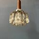 Small mid-century crystal glass pendant lamp