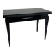 Art Deco Games Table in Black Lacquer, Red and Black Leather, France, 1930s