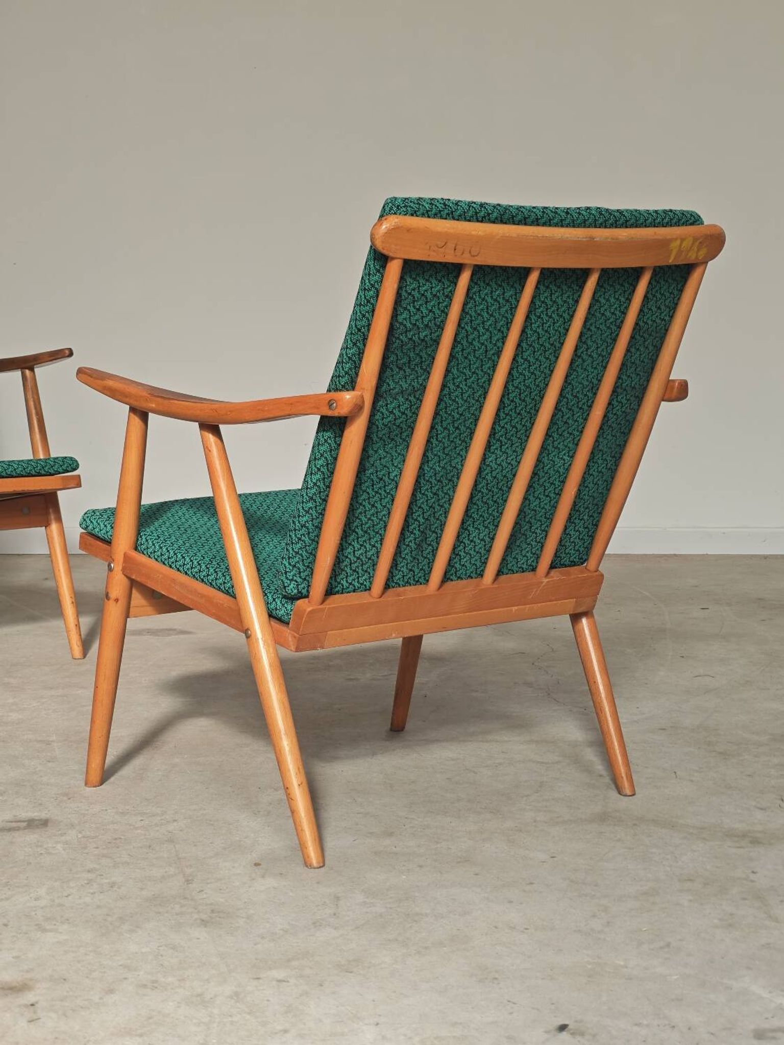 Pair of Thonet Boomerang armchairs by Antonin Suman for TON 1960