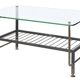 Metal coffee table with glass top