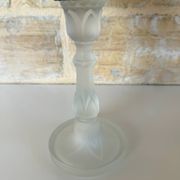 Large vintage Art Deco footed bowl – cobalt blue & frosted glass