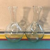Paire de carafes rafraîchissoirs en verre