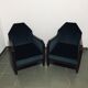 Pair of club chairs 1920 art-deco - cushions -velvet-fully restored
