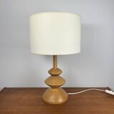 Lampe de table en bois clair, 1980, style minimaliste