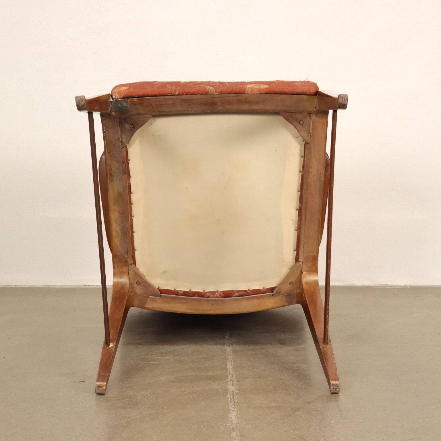 Vintage armchair in mahogany and fabric, design, Italy, 1950s