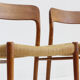 Chaises de salle à manger vintage Modèle 75 par Niels Otto Møller en papercord, ensemble de 6