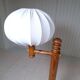 Modern sculptural Scandinavian floor lamp in pine by Uno Kristiansson, Sweden 1970s