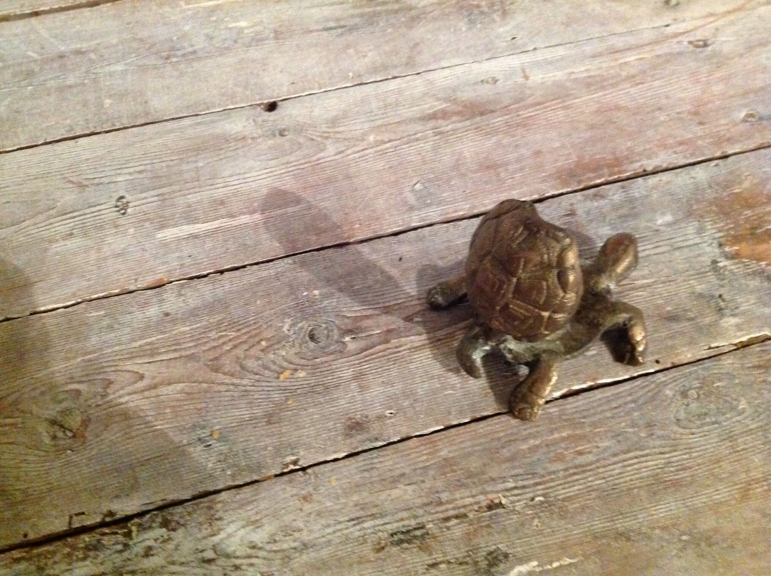 Brass turtle ashtray