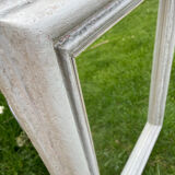 Putty gray wood mirror