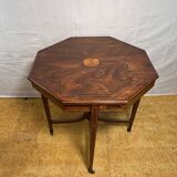 Table d'appoint octogonale en palissandre incrusté de style Édouardien, 1880-1910