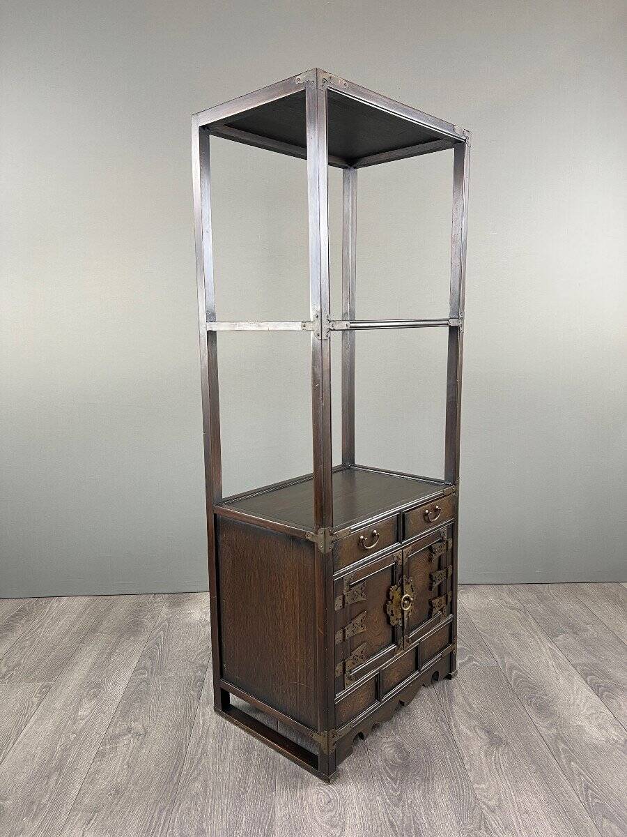 Wood and Brass Cabinet Shelf, Late 19th / Early 20th Century
