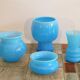 Set of Scandinavian opaline glass vases by Erik Hoglund 1960
