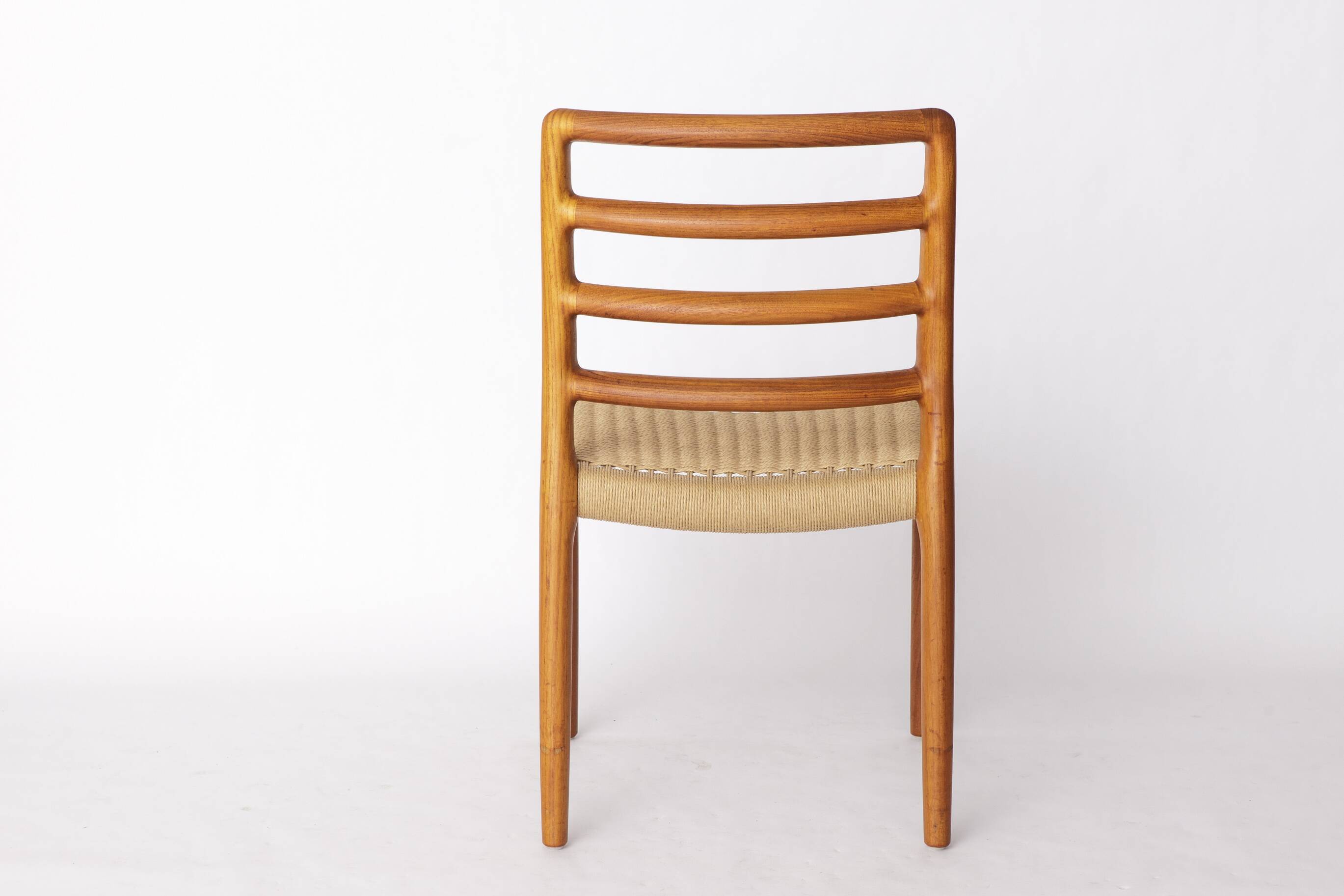 1 of 6 Niels Møller Model 85 Chair in Teak with Danish Cord, 1980s Danish M