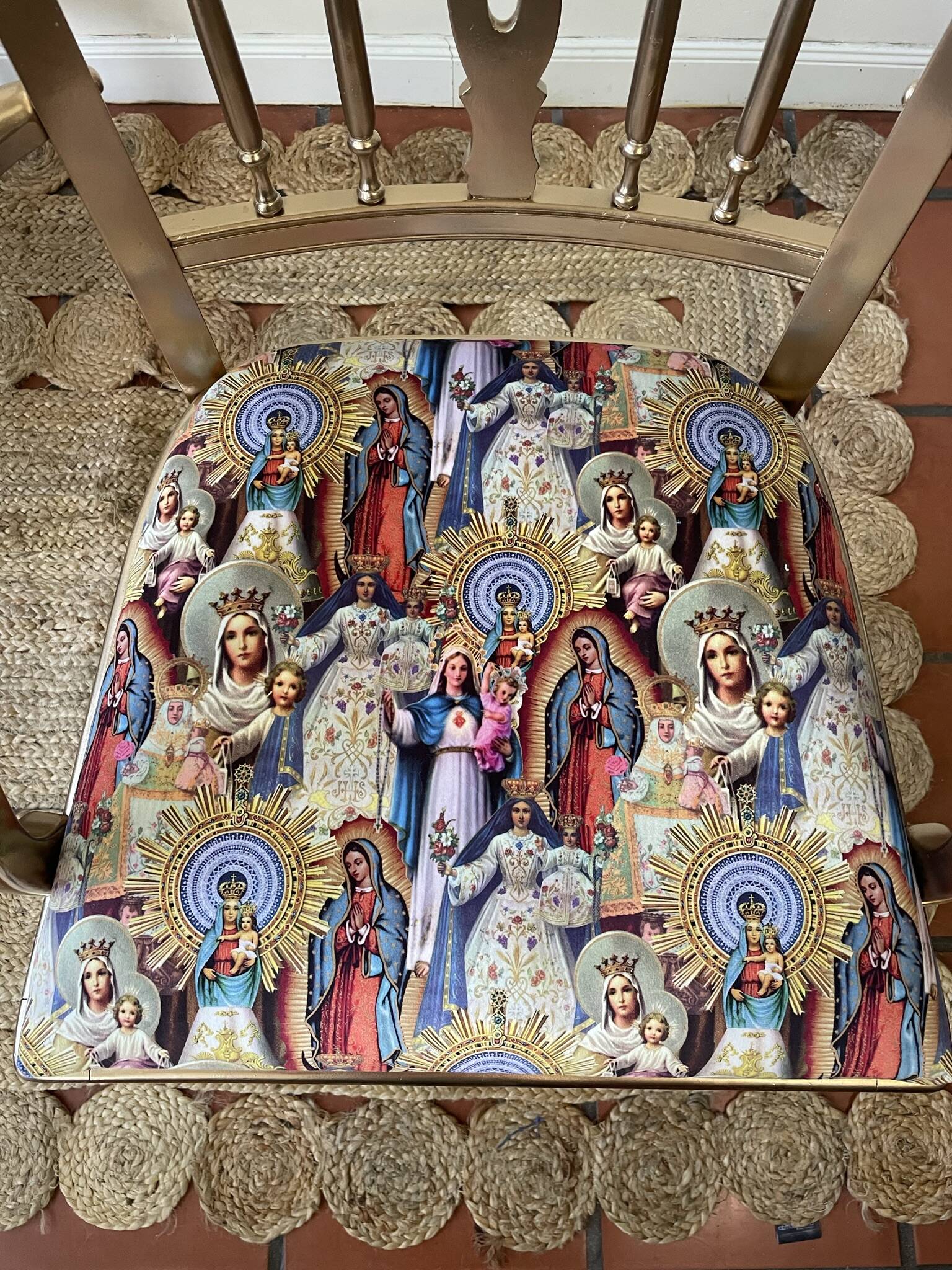 Golden Catholic armchair