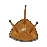 Small Triangular Plant Table Parquet Wood 1950s