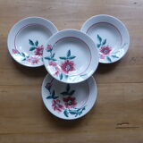 Set of 4 soup plates from the Sarreguemines factory, Monceau model 200214