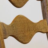 Vintage 1960s Danish brutalist ladderback oak chairs in the style of Kjærnulf