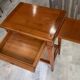 Occasional table in cherry wood, 1 drawer, 1 cane shelf, 1950.