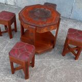 Coffee table (tea table) and stools x 4, 1960s.