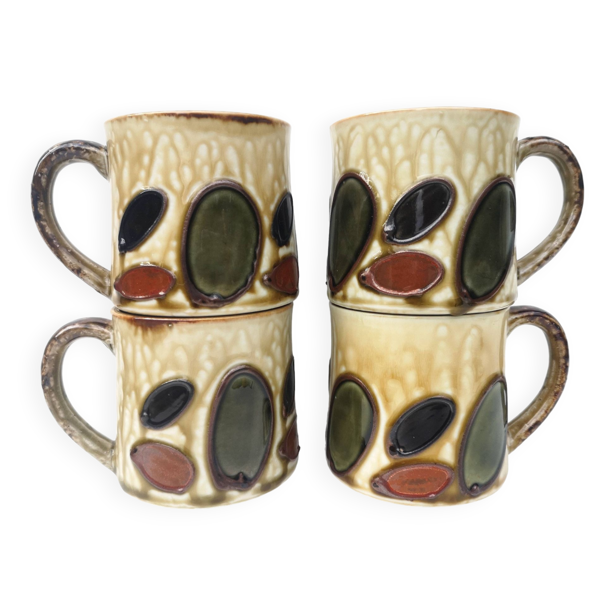 Set of 4 vintage ceramic mugs