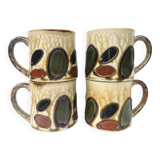 Lot de 4 mugs vintages en céramique