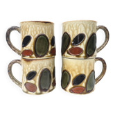 Set of 4 vintage ceramic mugs