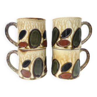 Set of 4 vintage ceramic mugs