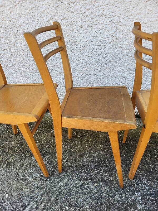 Serie de 3 chaises bistrot 1950
