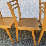 Serie de 3 chaises bistrot 1950