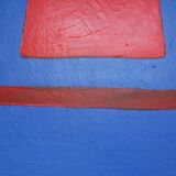 Art abstrait sur toile tendue 100x81cm That blue