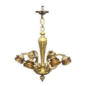 lustre en bronze massif
