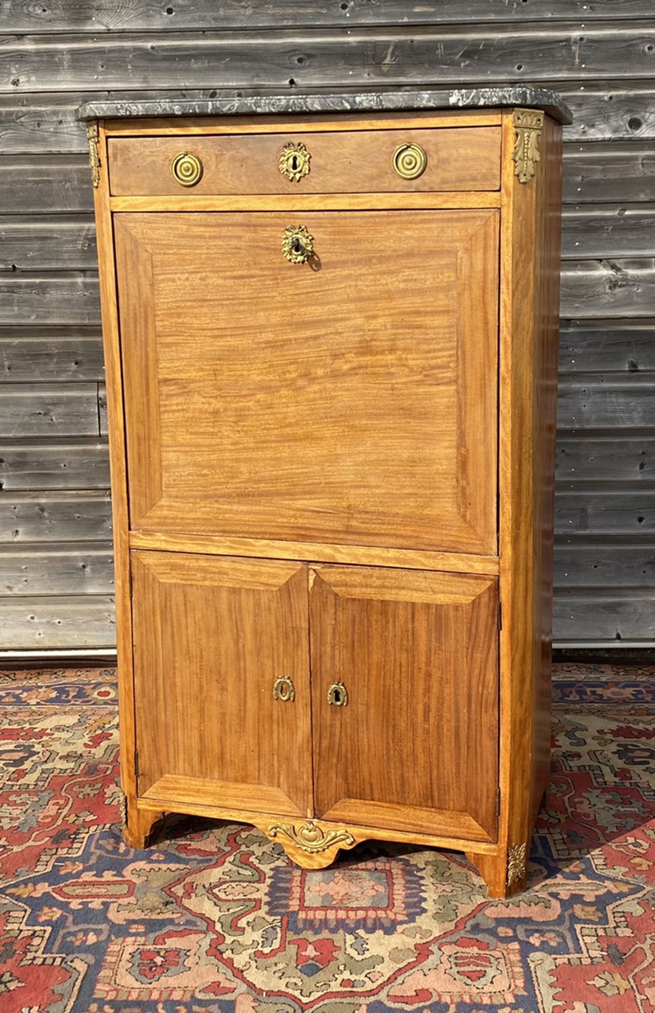 Mahogany Secretary Period Transition XVIII Eme Century
