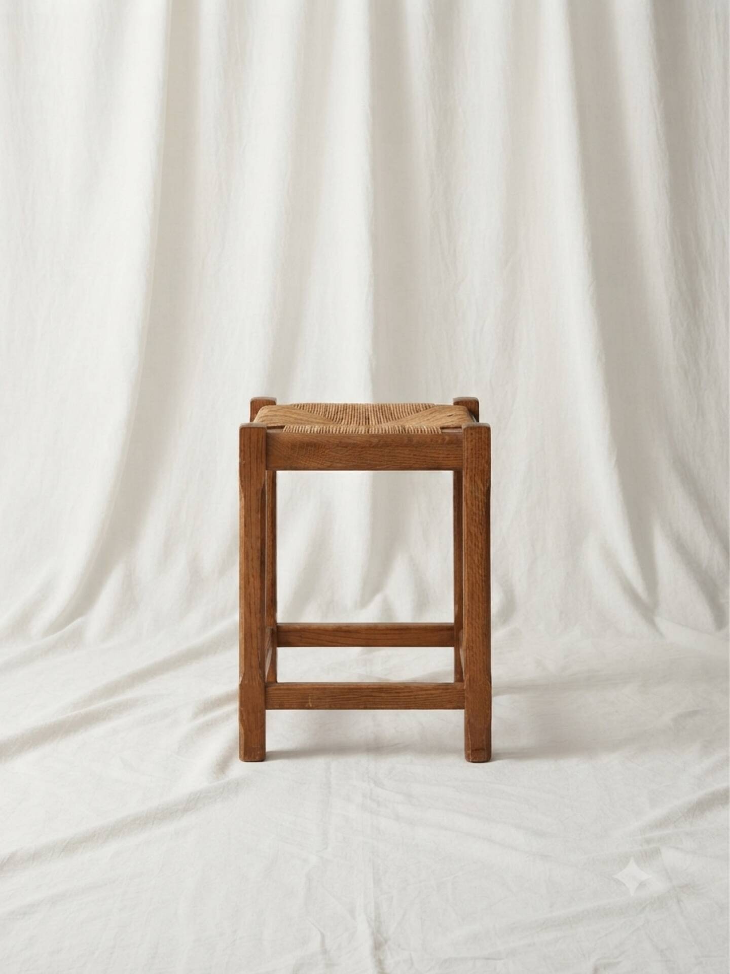 Solid oak stool