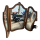 Art Deco style solid wood triptych mirror