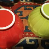 Ribbed ceramic bowls