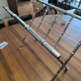 Chrome-plated brass magazine rack circa 1970