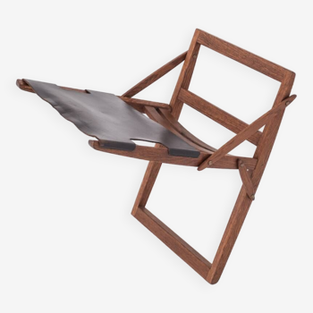 Rare folding stool by Peter Hvidt & Orla Mølgaard-Nielsen for Ludvig Pontoppidan, Denmark 1959