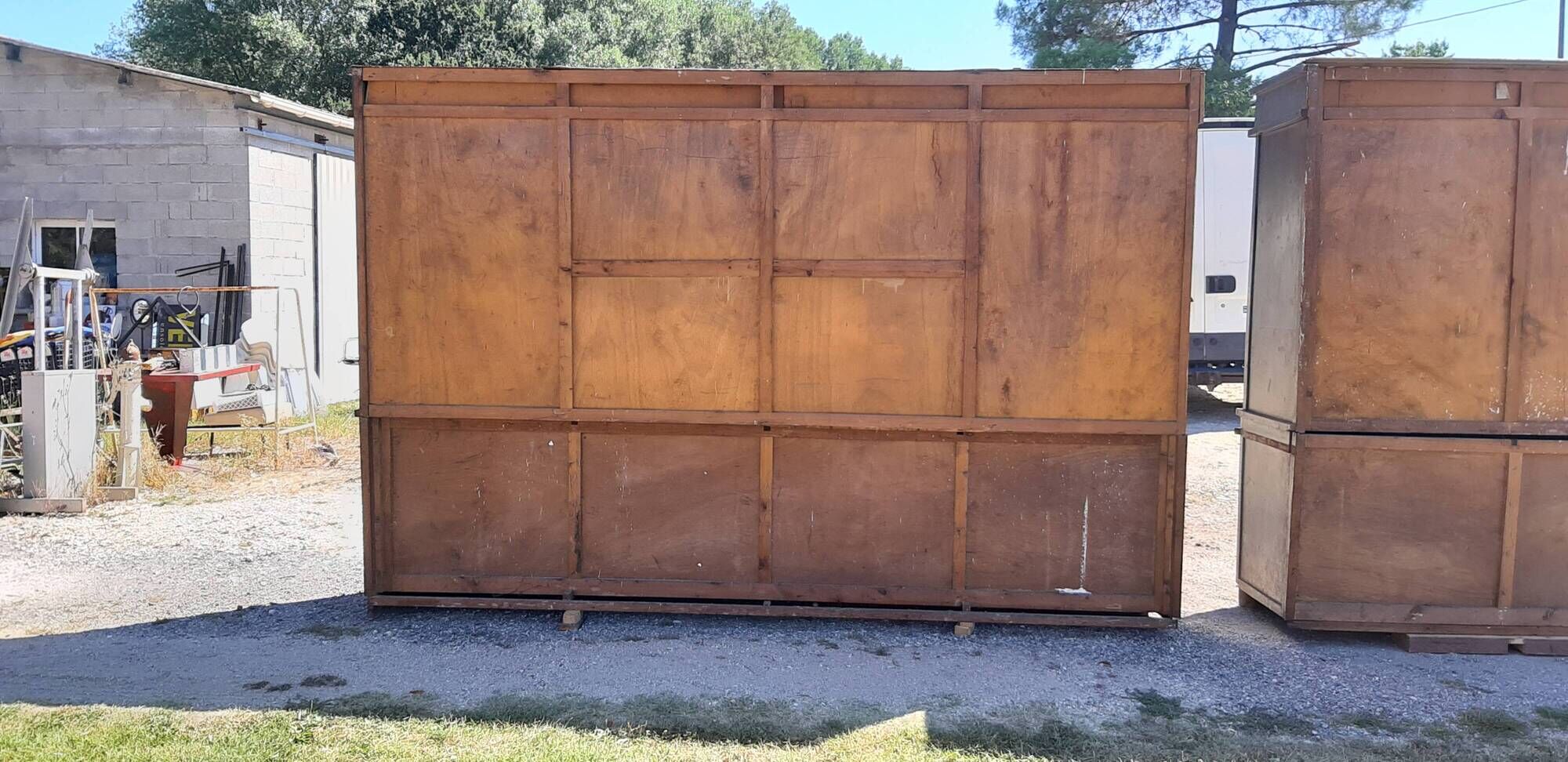 2 wood store furniture and glass doors