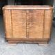 Hungarian Art Deco commode in brown wood with symmetrical veneer, 1940s.