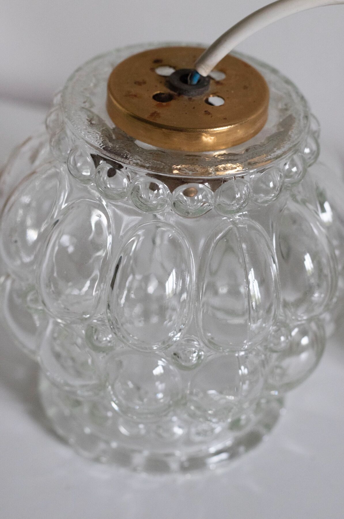 Vintage glass bubble pendant lamp